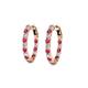 3 - Carisa 0.66 ctw (1.70 mm) Inside Outside Round Ruby and Natural Diamond Eternity Hoop Earrings 