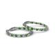 2 - Carisa 1.95 ctw (2.30 mm) Inside Outside Round Green Garnet and Natural Diamond Eternity Hoop Earrings 