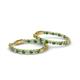2 - Carisa 1.95 ctw (2.30 mm) Inside Outside Round Green Garnet and Natural Diamond Eternity Hoop Earrings 