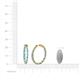 4 - Carisa 1.80 ctw (2.30 mm) Inside Outside Round Blue Topaz and Natural Diamond Eternity Hoop Earrings 