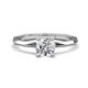 1 - Kiona 1.00 ctw (6.50 mm) GIA Certified Round Natural Diamond Square Edge Shank Solitaire Engagement Ring 