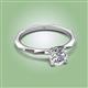 3 - Kiona 1.00 ctw (6.50 mm) GIA Certified Round Natural Diamond Square Edge Shank Solitaire Engagement Ring 