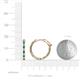 5 - Carisa 0.58 ctw (1.70 mm) Inside Outside Round Emerald and Natural Diamond Eternity Hoop Earrings 