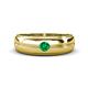 1 - Mateo 0.17 ct (3.50 mm) Round Emerald Bezel Set Solitaire Men Wedding Ring 