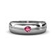 1 - Mateo 0.15 ct (3.50 mm) Round Pink Tourmaline Bezel Set Solitaire Men Wedding Ring 