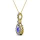 2 - Quy 0.81 ctw (6x4 mm) Pear Shape Tanzanite and Round Natural Diamond Teardrop Halo Pendant 
