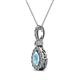 2 - Quy 0.71 ctw (6x4 mm) Pear Shape Aquamarine and Round Natural Diamond Teardrop Halo Pendant 