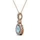 2 - Quy 0.71 ctw (6x4 mm) Pear Shape Aquamarine and Round Natural Diamond Teardrop Halo Pendant 