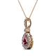 2 - Quy 0.91 ctw (6x4 mm) Pear Shape Rhodolite Garnet and Round Natural Diamond Teardrop Halo Pendant 