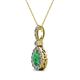 2 - Quy 0.76 ctw (6x4 mm) Pear Shape Emerald and Round Natural Diamond Teardrop Halo Pendant 