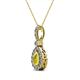 2 - Quy 0.96 ctw (6x4 mm) Pear Shape Yellow Sapphire and Round Natural Diamond Teardrop Halo Pendant 