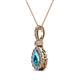 2 - Quy 0.86 ctw (6x4 mm) Pear Shape London Blue Topaz and Round Natural Diamond Teardrop Halo Pendant 