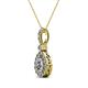 2 - Quy 0.86 ctw (6x4 mm) Pear Shape Natural Diamond and Round Diamond Teardrop Halo Pendant 