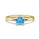 1 - Kiona 0.95 ctw (6.50 mm) Round Blue Topaz Square Edge Shank Solitaire Engagement Ring 