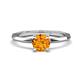 1 - Kiona 0.87 ctw (6.50 mm) Round Citrine Square Edge Shank Solitaire Engagement Ring 