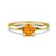 1 - Kiona 0.87 ctw (6.50 mm) Round Citrine Square Edge Shank Solitaire Engagement Ring 