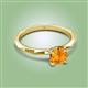 2 - Kiona 0.87 ctw (6.50 mm) Round Citrine Square Edge Shank Solitaire Engagement Ring 