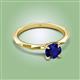 2 - Kiona 1.15 ctw (6.00 mm) Round Blue Sapphire Square Edge Shank Solitaire Engagement Ring 