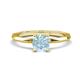1 - Kiona 0.87 ctw (6.50 mm) Round Aquamarine Square Edge Shank Solitaire Engagement Ring 