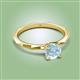 2 - Kiona 0.87 ctw (6.50 mm) Round Aquamarine Square Edge Shank Solitaire Engagement Ring 