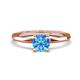 1 - Kiona 0.95 ctw (6.50 mm) Round Blue Topaz Square Edge Shank Solitaire Engagement Ring 