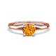 1 - Kiona 0.87 ctw (6.50 mm) Round Citrine Square Edge Shank Solitaire Engagement Ring 