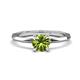 1 - Kiona 1.10 ctw (6.50 mm) Round Peridot Square Edge Shank Solitaire Engagement Ring 