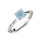 3 - Kiona 0.87 ctw (6.50 mm) Round Aquamarine Square Edge Shank Solitaire Engagement Ring 
