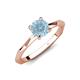 3 - Kiona 0.87 ctw (6.50 mm) Round Aquamarine Square Edge Shank Solitaire Engagement Ring 