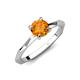 3 - Kiona 0.87 ctw (6.50 mm) Round Citrine Square Edge Shank Solitaire Engagement Ring 