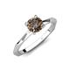 3 - Kiona 1.00 ctw (6.50 mm) Round Smoky Quartz Square Edge Shank Solitaire Engagement Ring 