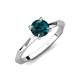3 - Kiona 0.95 ctw (6.50 mm) Round London Blue Topaz Square Edge Shank Solitaire Engagement Ring 