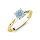 3 - Kiona 0.87 ctw (6.50 mm) Round Aquamarine Square Edge Shank Solitaire Engagement Ring 