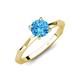 3 - Kiona 0.95 ctw (6.50 mm) Round Blue Topaz Square Edge Shank Solitaire Engagement Ring 