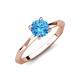 3 - Kiona 0.95 ctw (6.50 mm) Round Blue Topaz Square Edge Shank Solitaire Engagement Ring 