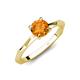 3 - Kiona 0.87 ctw (6.50 mm) Round Citrine Square Edge Shank Solitaire Engagement Ring 