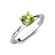 3 - Kiona 1.10 ctw (6.50 mm) Round Peridot Square Edge Shank Solitaire Engagement Ring 