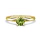 1 - Kiona 1.10 ctw (6.50 mm) Round Peridot Square Edge Shank Solitaire Engagement Ring 