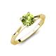 3 - Kiona 1.10 ctw (6.50 mm) Round Peridot Square Edge Shank Solitaire Engagement Ring 