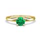 1 - Kiona 0.72 ctw (6.00 mm) Round Emerald Square Edge Shank Solitaire Engagement Ring 