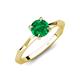 3 - Kiona 0.72 ctw (6.00 mm) Round Emerald Square Edge Shank Solitaire Engagement Ring 