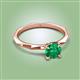 2 - Kiona 0.72 ctw (6.00 mm) Round Emerald Square Edge Shank Solitaire Engagement Ring 