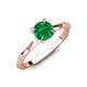 3 - Kiona 0.72 ctw (6.00 mm) Round Emerald Square Edge Shank Solitaire Engagement Ring 