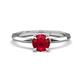 1 - Kiona 0.95 ctw (6.00 mm) Round Ruby Square Edge Shank Solitaire Engagement Ring 