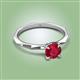2 - Kiona 0.95 ctw (6.00 mm) Round Ruby Square Edge Shank Solitaire Engagement Ring 