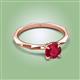 2 - Kiona 0.95 ctw (6.00 mm) Round Ruby Square Edge Shank Solitaire Engagement Ring 
