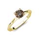 3 - Kiona 1.00 ctw (6.50 mm) Round Smoky Quartz Square Edge Shank Solitaire Engagement Ring 