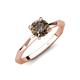 3 - Kiona 1.00 ctw (6.50 mm) Round Smoky Quartz Square Edge Shank Solitaire Engagement Ring 