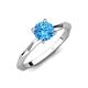 3 - Kiona 0.95 ctw (6.50 mm) Round Blue Topaz Square Edge Shank Solitaire Engagement Ring 