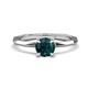 1 - Kiona 0.95 ctw (6.50 mm) Round London Blue Topaz Square Edge Shank Solitaire Engagement Ring 